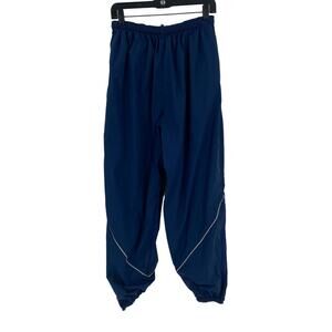 Blue nylon athletic pants joggers mens size large JWOD Skilcraft zipped ankles